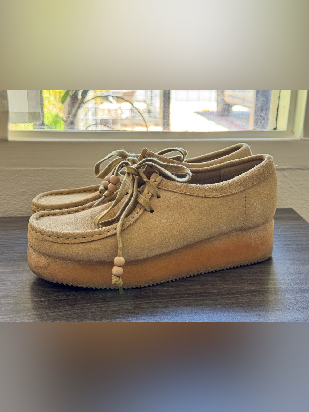 Clarks Originals Beige Suede Wallabee-Shoes Size 8 - Picture 7 of 7